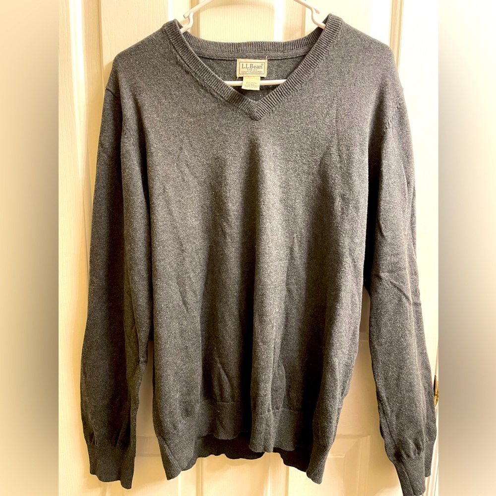 L.L. Bean Cotton/Cashmere V-neck Sweater Mens M Regular - Picture 1 of 1